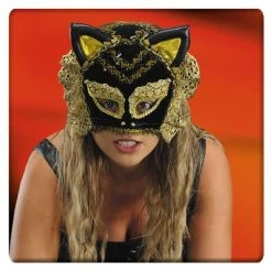 CARNEVALE Maschera Gatto Nero C/decorazioni In Busta