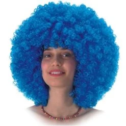 CARNEVALE Parrucca Ricciolona Blu