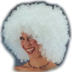 CARNEVALE Parrucca Ricciolona Bianca