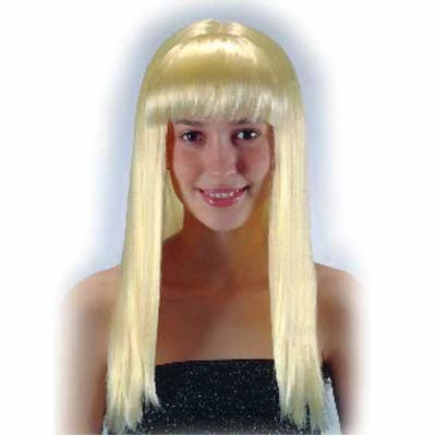 CARNEVALE PARRUCCA BIONDA LISCIA CON FRANGIA 3 CARNEVALE PARRUCCA BIONDA LISCIA CON FRANGIA