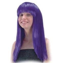CARNEVALE Parrucca Viola Con Frangia