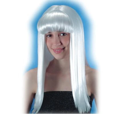 CARNEVALE Parrucca Bianca Con Frangia 3 CARNEVALE Parrucca Bianca Con Frangia