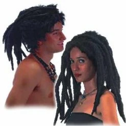 CARNEVALE Parrucca Etniche Rasta Nera