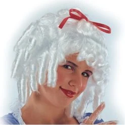 CARNEVALE PARRUCCA DAMINA BIANCA