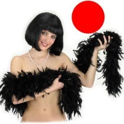 CARNEVALE Boa Satinato Cm. 180 ø Cm. 25 Rosso In Busta C/cav. (gr.100 Circ