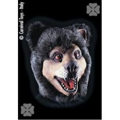 CARNEVALE MASCHERA ORSO IN FINGOMMA IN BUSTA CON CAVALLOTTO