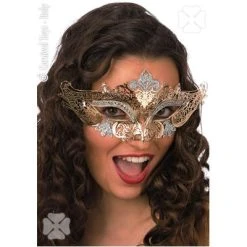 CARNEVALE MASCHERA IN METALLO ORO IN BUSTA